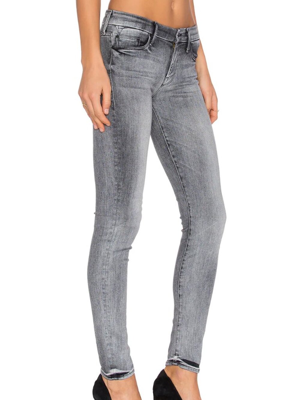 Mother The Looker Grim Shadows Gray Skinny Jeans Sz 26